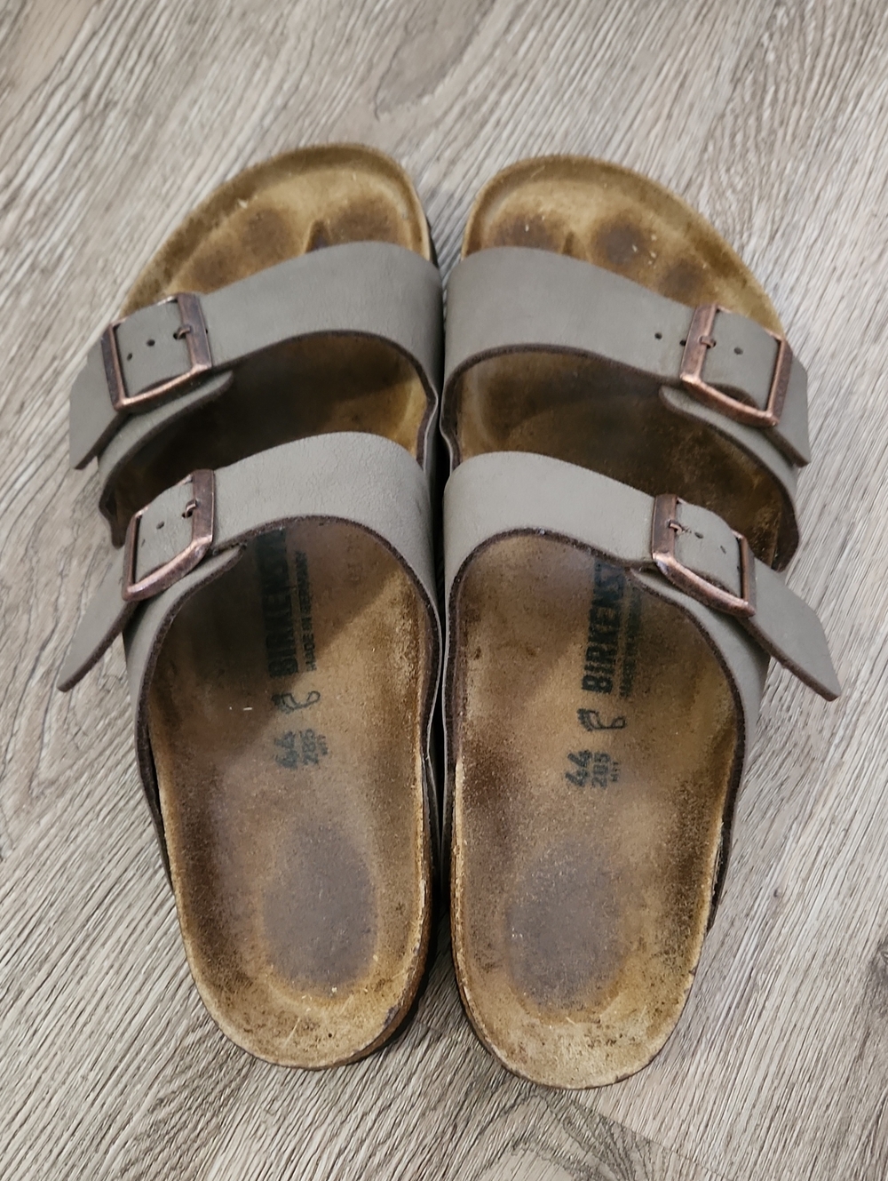 Birkenstock Arizona Two-Buckle Slide Sandals with Copper Buckles - Men's Size 44 - Picture 2 of 4
